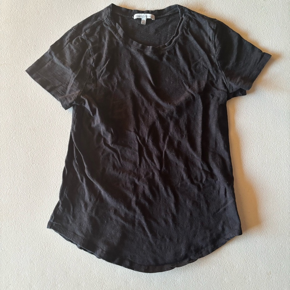Charlotte Russe Black Fitted Short Sleeve T-Shirt